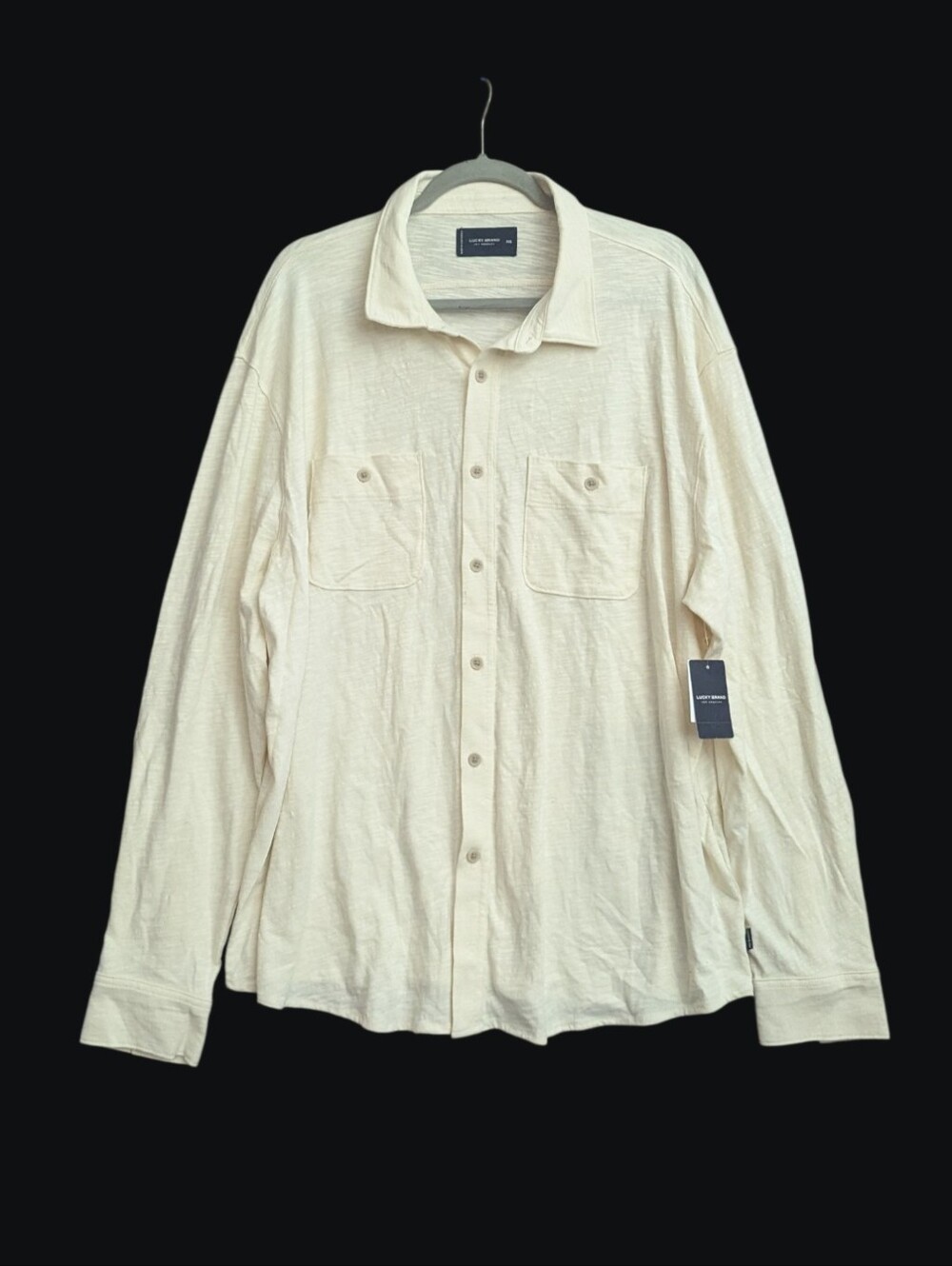 Lucky Brand Men's Ivory Long-Sleeve Casual Button Down Shirt XXL NWT
